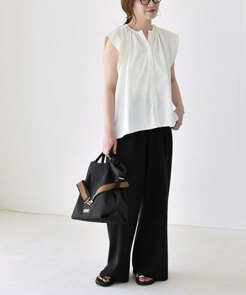 SHIPS / シップス シャツ・ブラウス | 《予約》quaranciel:〈接触冷感/UVカット/吸水速乾/洗濯機可能〉スキッパー ギャザー シャツ カットソー | 詳細1