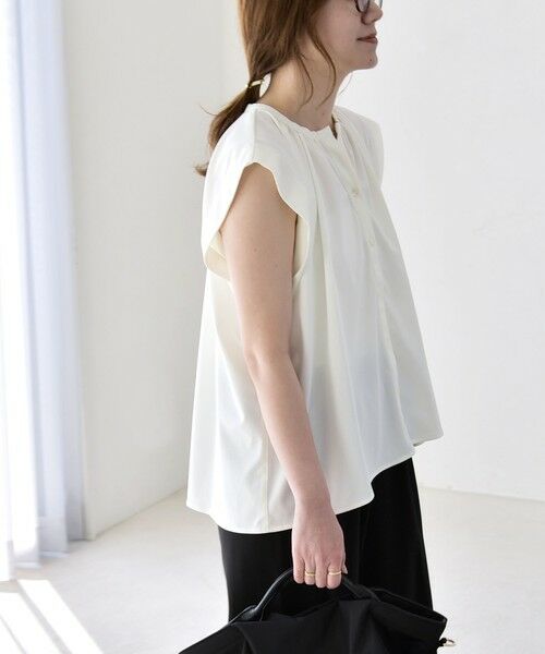 SHIPS / シップス シャツ・ブラウス | 《予約》quaranciel:〈接触冷感/UVカット/吸水速乾/洗濯機可能〉スキッパー ギャザー シャツ カットソー | 詳細10