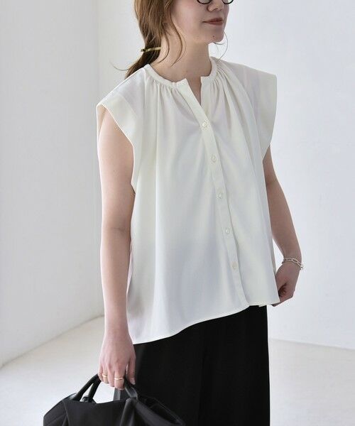 SHIPS / シップス シャツ・ブラウス | 《予約》quaranciel:〈接触冷感/UVカット/吸水速乾/洗濯機可能〉スキッパー ギャザー シャツ カットソー | 詳細11