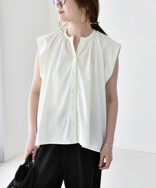 SHIPS / シップス シャツ・ブラウス | 《予約》quaranciel:〈接触冷感/UVカット/吸水速乾/洗濯機可能〉スキッパー ギャザー シャツ カットソー | 詳細13