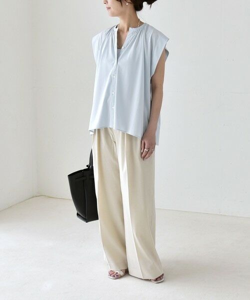 SHIPS / シップス シャツ・ブラウス | 《予約》quaranciel:〈接触冷感/UVカット/吸水速乾/洗濯機可能〉スキッパー ギャザー シャツ カットソー | 詳細16