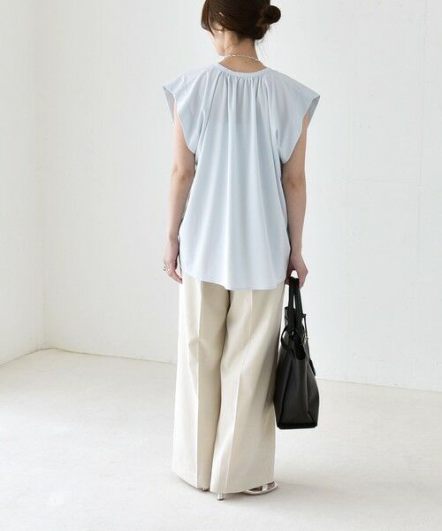 SHIPS / シップス シャツ・ブラウス | 《予約》quaranciel:〈接触冷感/UVカット/吸水速乾/洗濯機可能〉スキッパー ギャザー シャツ カットソー | 詳細17