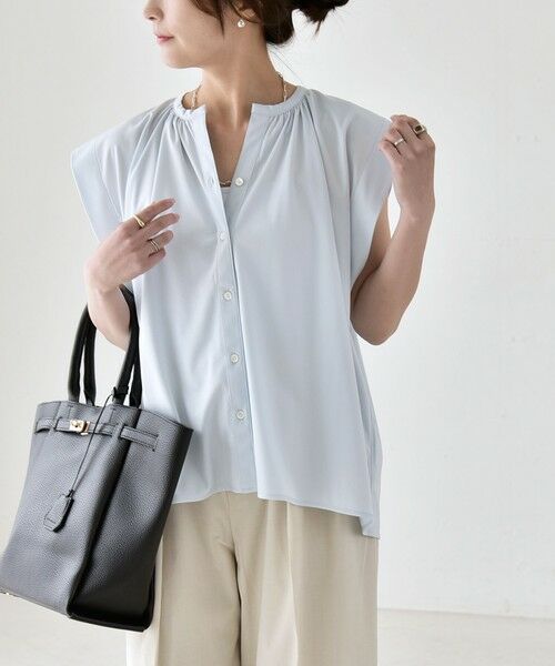 SHIPS / シップス シャツ・ブラウス | 《予約》quaranciel:〈接触冷感/UVカット/吸水速乾/洗濯機可能〉スキッパー ギャザー シャツ カットソー | 詳細19