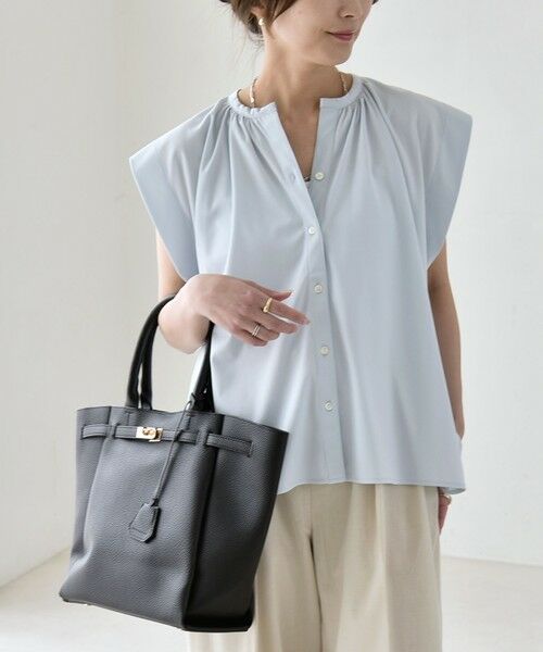 SHIPS / シップス シャツ・ブラウス | 《予約》quaranciel:〈接触冷感/UVカット/吸水速乾/洗濯機可能〉スキッパー ギャザー シャツ カットソー | 詳細25