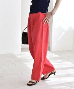 SHIPS / シップス チノ・ワークパンツ | 《予約》quaranciel:〈洗濯機可能〉コットン ベルト ハイウエスト テーパード パンツ