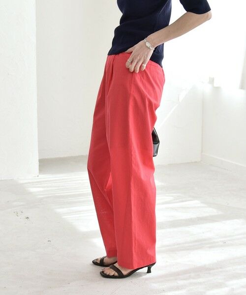 SHIPS / シップス チノ・ワークパンツ | 《予約》quaranciel:〈洗濯機可能〉コットン ベルト ハイウエスト テーパード パンツ | 詳細27