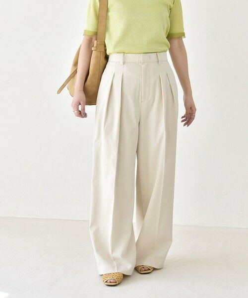 SHIPS / シップス その他パンツ | 《予約》quaranciel:〈洗濯機可能〉CALCULO(R)使用 イージー タック ワイド パンツ（ナチュラル）