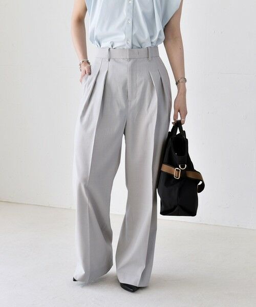 SHIPS / シップス その他パンツ | 《予約》quaranciel:〈洗濯機可能〉CALCULO(R)使用 イージー タック ワイド パンツ | 詳細21