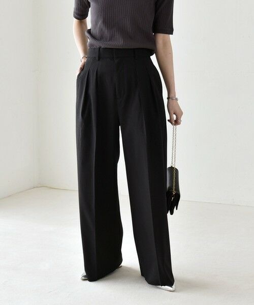 SHIPS / シップス その他パンツ | 《予約》quaranciel:〈洗濯機可能〉CALCULO(R)使用 イージー タック ワイド パンツ | 詳細24