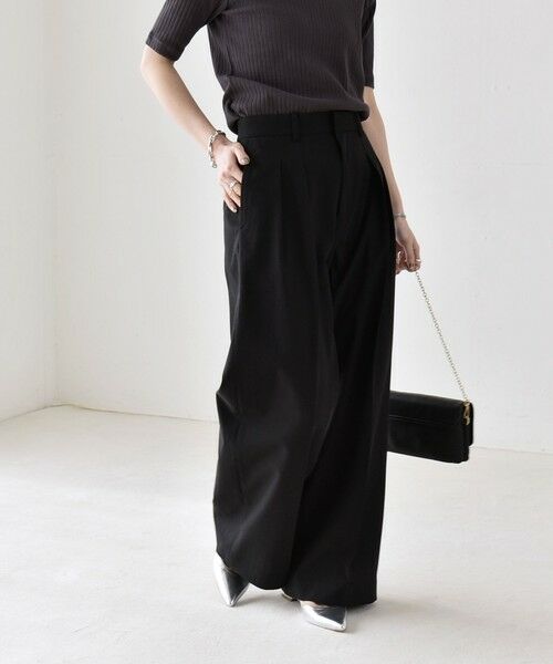 SHIPS / シップス その他パンツ | 《予約》quaranciel:〈洗濯機可能〉CALCULO(R)使用 イージー タック ワイド パンツ | 詳細25