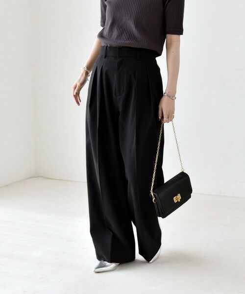 SHIPS / シップス その他パンツ | 《予約》quaranciel:〈洗濯機可能〉CALCULO(R)使用 イージー タック ワイド パンツ | 詳細30