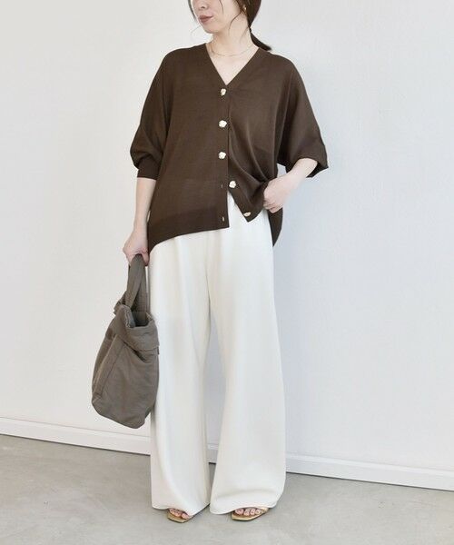 SHIPS / シップス その他パンツ | 《予約》quaranciel:〈手洗い可能〉バイアス ストレッチ イージー ワイド パンツ | 詳細1