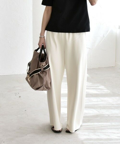 SHIPS / シップス その他パンツ | 《予約》quaranciel:〈手洗い可能〉バイアス ストレッチ イージー ワイド パンツ | 詳細10