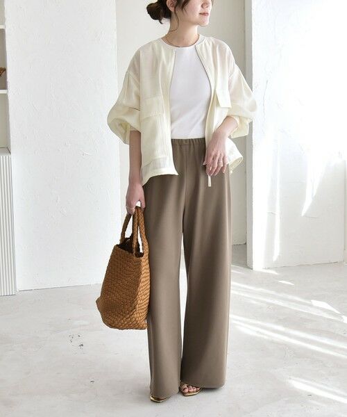 SHIPS / シップス その他パンツ | 《予約》quaranciel:〈手洗い可能〉バイアス ストレッチ イージー ワイド パンツ | 詳細27