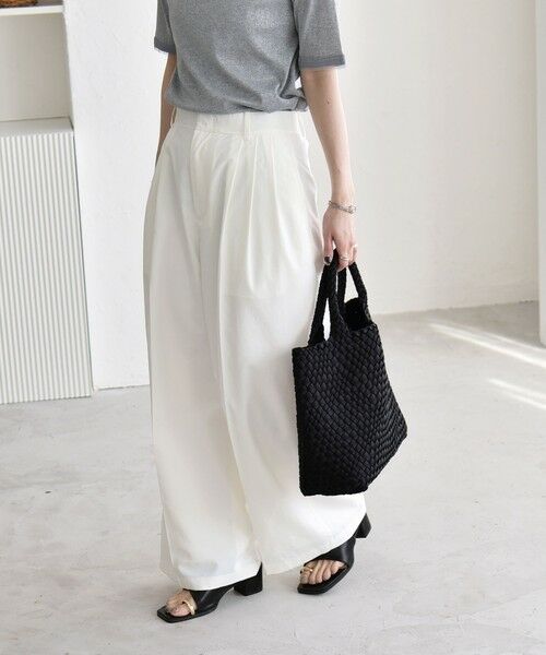 SHIPS / シップス その他パンツ | 《予約》quaranciel:〈接触冷感/UVカット/吸水速乾/洗濯機可能〉3タック ワイド ストレート パンツ | 詳細3