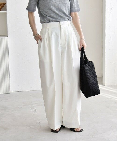 SHIPS / シップス その他パンツ | 《予約》quaranciel:〈接触冷感/UVカット/吸水速乾/洗濯機可能〉3タック ワイド ストレート パンツ | 詳細4