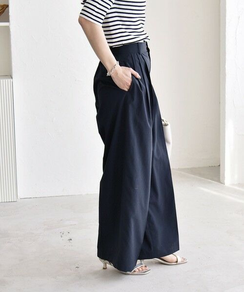 SHIPS / シップス その他パンツ | 《予約》quaranciel:〈接触冷感/UVカット/吸水速乾/洗濯機可能〉3タック ワイド ストレート パンツ | 詳細15