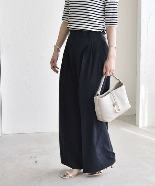 SHIPS / シップス その他パンツ | 《予約》quaranciel:〈接触冷感/UVカット/吸水速乾/洗濯機可能〉3タック ワイド ストレート パンツ | 詳細18