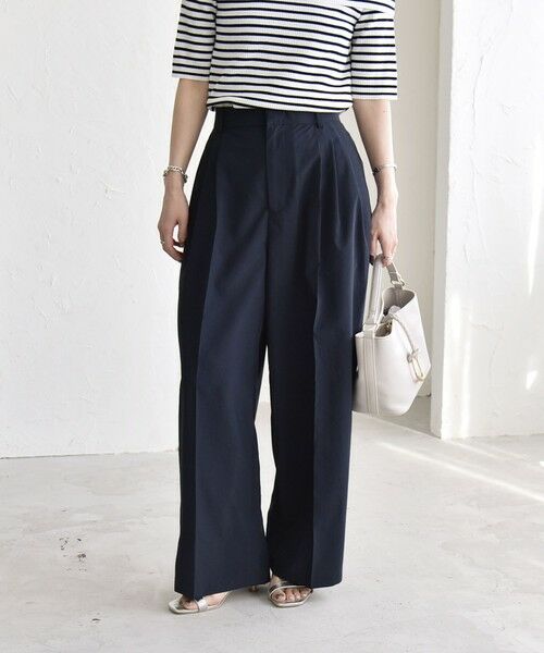 SHIPS / シップス その他パンツ | 《予約》quaranciel:〈接触冷感/UVカット/吸水速乾/洗濯機可能〉3タック ワイド ストレート パンツ | 詳細19