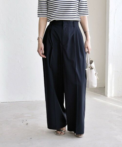 SHIPS / シップス その他パンツ | 《予約》quaranciel:〈接触冷感/UVカット/吸水速乾/洗濯機可能〉3タック ワイド ストレート パンツ | 詳細20