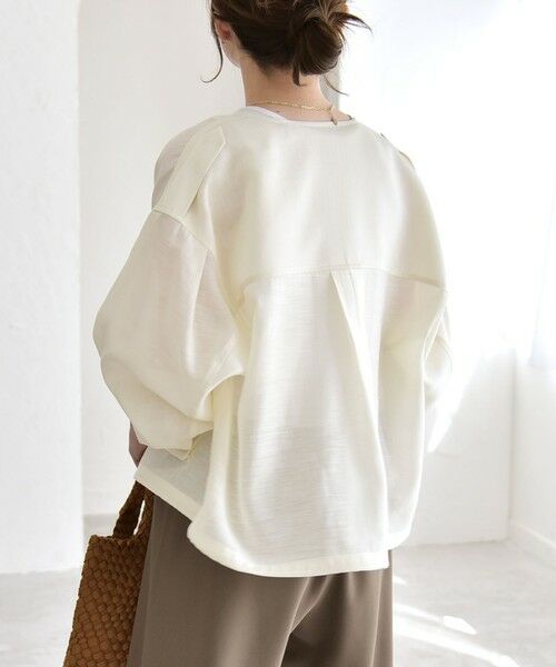 SHIPS / シップス ブルゾン | 《予約》quaranciel:〈手洗い可能〉リネン ミックス ノーカラー ドロスト ブルゾン | 詳細11