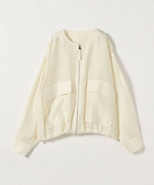 SHIPS / シップス ブルゾン | 《追加予約》quaranciel:〈手洗い可能〉リネン ミックス ノーカラー ドロスト ブルゾン | 詳細18