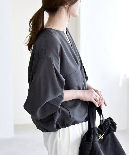 SHIPS / シップス ブルゾン | 《予約》quaranciel:〈手洗い可能〉リネン ミックス ノーカラー ドロスト ブルゾン | 詳細22