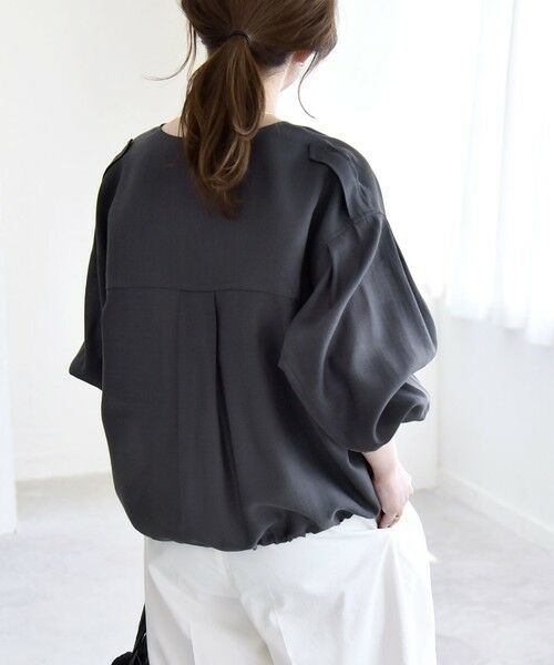 SHIPS / シップス ブルゾン | 《予約》quaranciel:〈手洗い可能〉リネン ミックス ノーカラー ドロスト ブルゾン | 詳細24