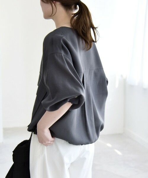 SHIPS / シップス ブルゾン | 《予約》quaranciel:〈手洗い可能〉リネン ミックス ノーカラー ドロスト ブルゾン | 詳細26