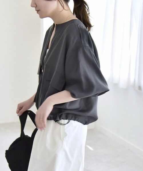 SHIPS / シップス ブルゾン | 《予約》quaranciel:〈手洗い可能〉リネン ミックス ノーカラー ドロスト ブルゾン | 詳細28