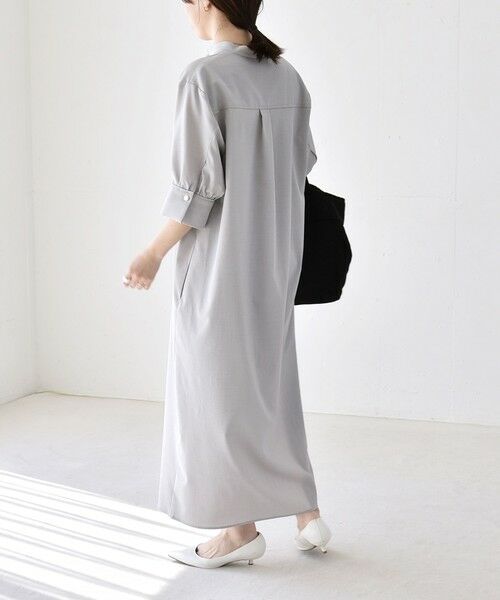 SHIPS / シップス ロング・マキシ丈ワンピース | 《予約》quaranciel:〈洗濯機可能〉CALCULO(R)使用 バンドカラー シャツ ワンピース | 詳細6
