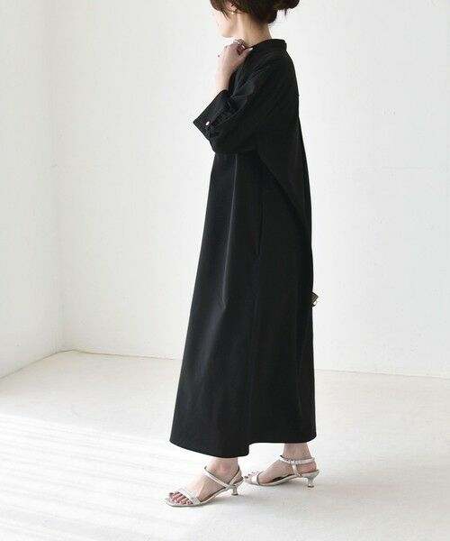 SHIPS / シップス ロング・マキシ丈ワンピース | 《予約》quaranciel:〈洗濯機可能〉CALCULO(R)使用 バンドカラー シャツ ワンピース | 詳細24