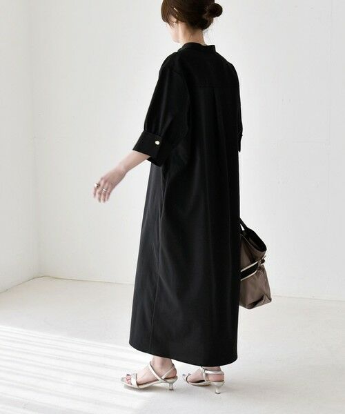 SHIPS / シップス ロング・マキシ丈ワンピース | 《予約》quaranciel:〈洗濯機可能〉CALCULO(R)使用 バンドカラー シャツ ワンピース | 詳細25