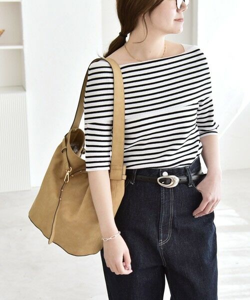 SHIPS / シップス ニット・セーター | 《予約》quaranciel:〈洗濯機可能〉オフショルダー ハーフスリーブ リブ ニット | 詳細13