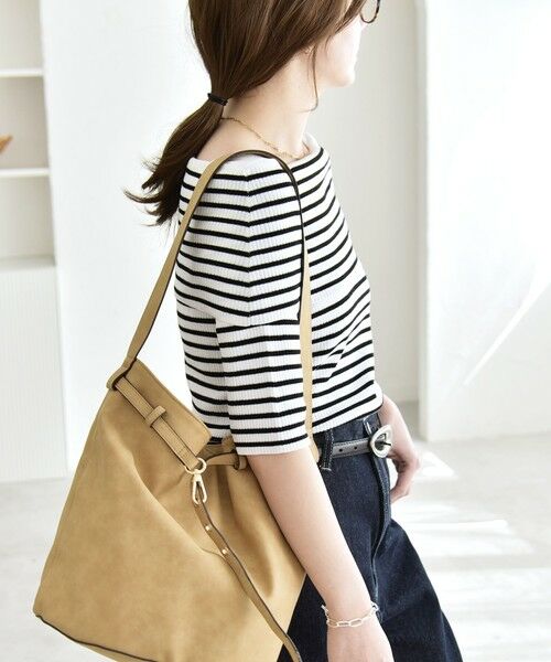 SHIPS / シップス ニット・セーター | 《予約》quaranciel:〈洗濯機可能〉オフショルダー ハーフスリーブ リブ ニット | 詳細8