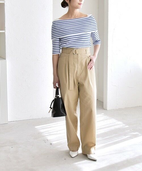 SHIPS / シップス ニット・セーター | 《予約》quaranciel:〈洗濯機可能〉オフショルダー ハーフスリーブ リブ ニット | 詳細21