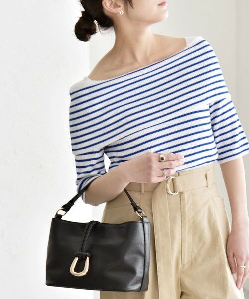 SHIPS / シップス ニット・セーター | 《予約》quaranciel:〈洗濯機可能〉オフショルダー ハーフスリーブ リブ ニット | 詳細25