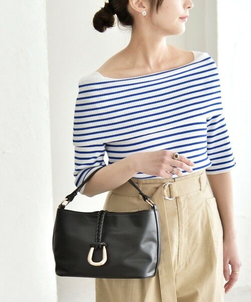 SHIPS / シップス ニット・セーター | 《予約》quaranciel:〈洗濯機可能〉オフショルダー ハーフスリーブ リブ ニット | 詳細26