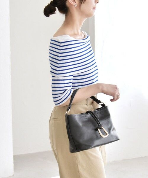 SHIPS / シップス ニット・セーター | 《予約》quaranciel:〈洗濯機可能〉オフショルダー ハーフスリーブ リブ ニット | 詳細30