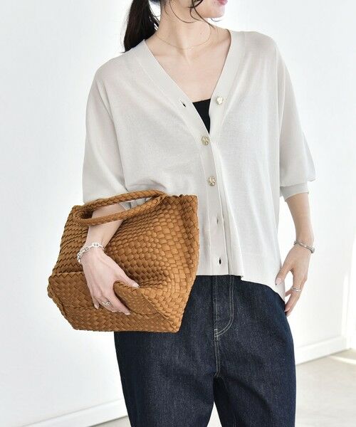 SHIPS / シップス カーディガン・ボレロ | 《予約》quaranciel:〈接触冷感/手洗い可能〉メタルボタン Vネック シアー ニット カーディガン | 詳細14