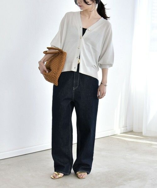 SHIPS / シップス カーディガン・ボレロ | 《予約》quaranciel:〈接触冷感/手洗い可能〉メタルボタン Vネック シアー ニット カーディガン | 詳細6