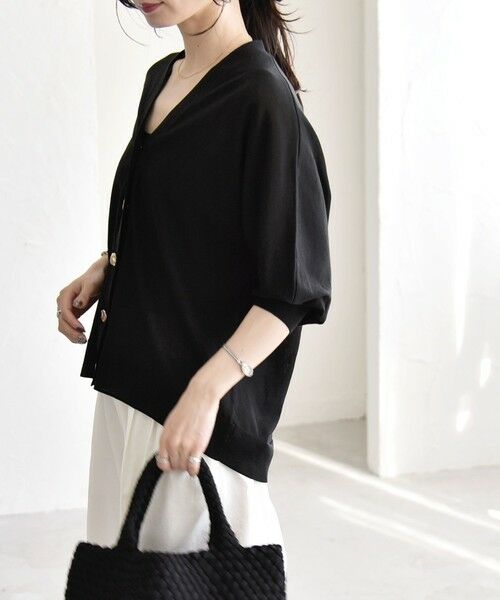 SHIPS / シップス カーディガン・ボレロ | 《予約》quaranciel:〈接触冷感/手洗い可能〉メタルボタン Vネック シアー ニット カーディガン | 詳細24