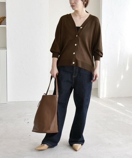 SHIPS / シップス カーディガン・ボレロ | 《予約》quaranciel:〈接触冷感/手洗い可能〉メタルボタン Vネック シアー ニット カーディガン | 詳細29