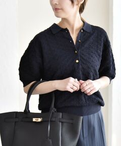 SHIPS / シップス ニット・セーター | 《予約》quaranciel:〈手洗い可能〉透かし編み ポロ ニット プルオーバー