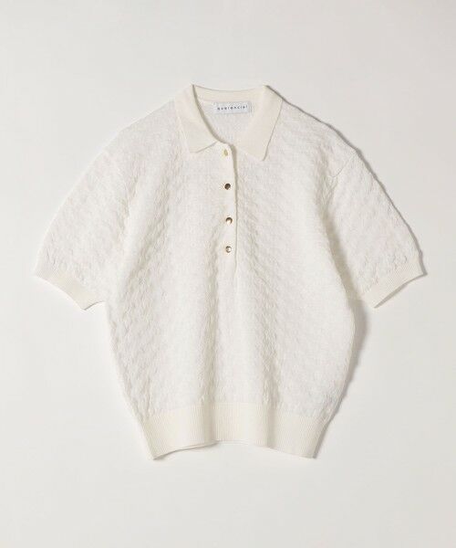 SHIPS / シップス ニット・セーター | quaranciel:〈手洗い可能〉透かし編み ポロ ニット プルオーバー | 詳細12