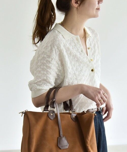 SHIPS / シップス ニット・セーター | quaranciel:〈手洗い可能〉透かし編み ポロ ニット プルオーバー | 詳細9
