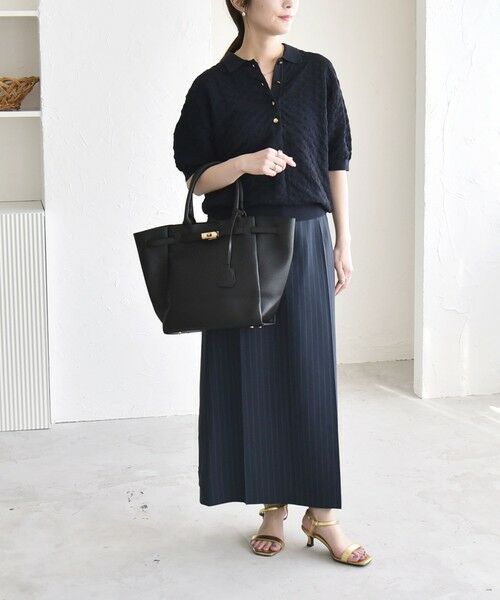 SHIPS / シップス ニット・セーター | 《予約》quaranciel:〈手洗い可能〉透かし編み ポロ ニット プルオーバー | 詳細3