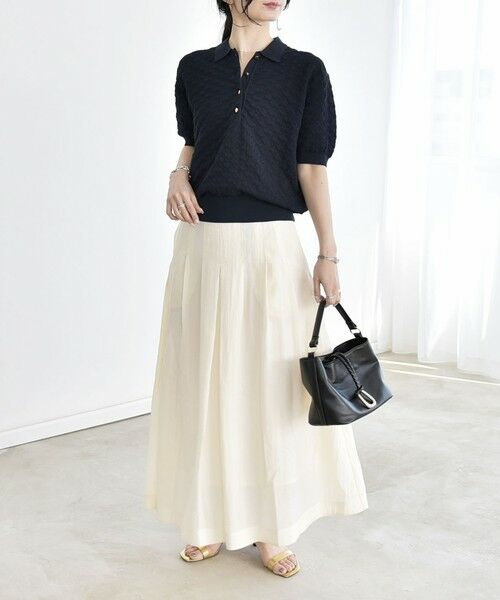 SHIPS / シップス ニット・セーター | 《予約》quaranciel:〈手洗い可能〉透かし編み ポロ ニット プルオーバー | 詳細12