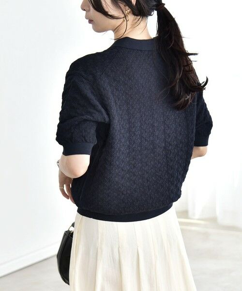 SHIPS / シップス ニット・セーター | 《予約》quaranciel:〈手洗い可能〉透かし編み ポロ ニット プルオーバー | 詳細16