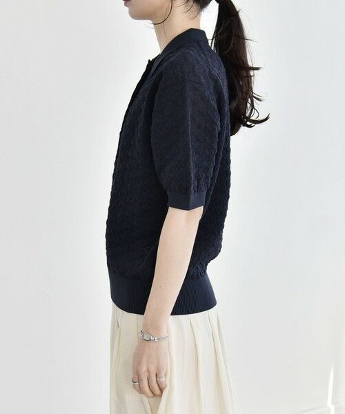 SHIPS / シップス ニット・セーター | 《予約》quaranciel:〈手洗い可能〉透かし編み ポロ ニット プルオーバー | 詳細24
